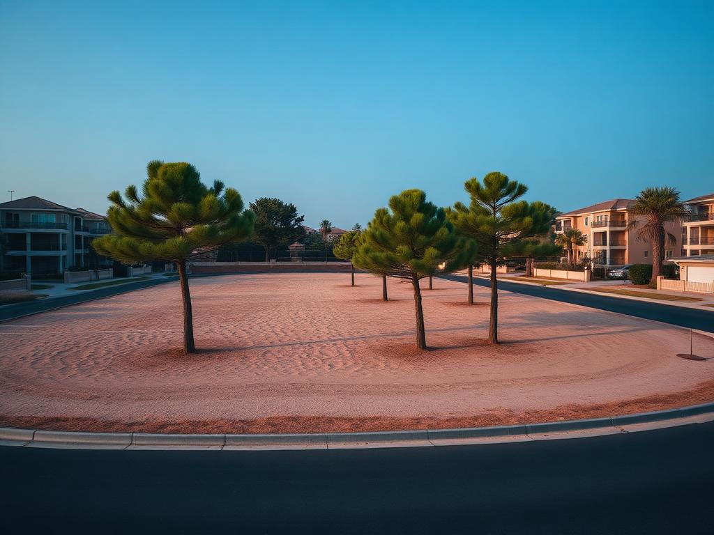 Terreno plano com pinheiros em condomínio no litoral norte gaúcho